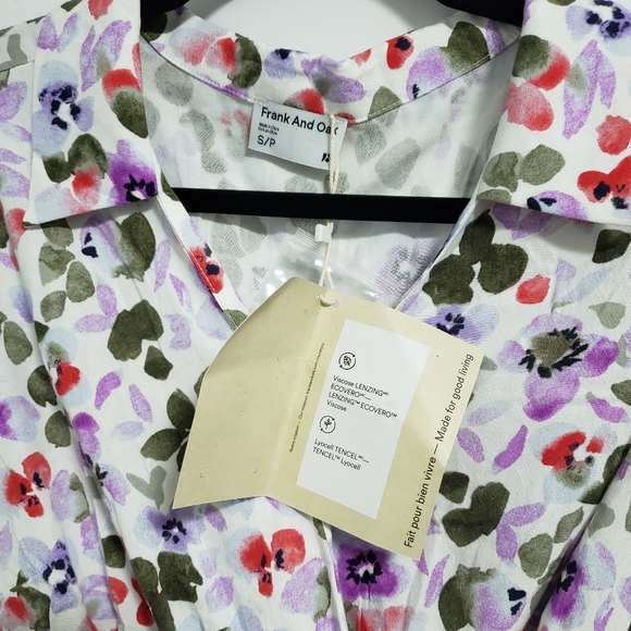 FRANK & OAK Floral Printed Wrap Top Blouse - Picture 10 of 13